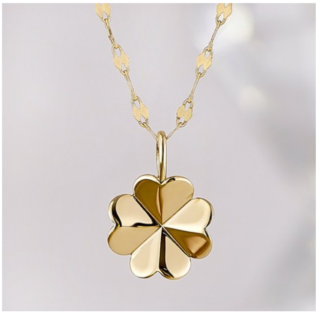 주리에떼 14K 18K 플라워 라일라 데일리 행운의 클로버 목걸이